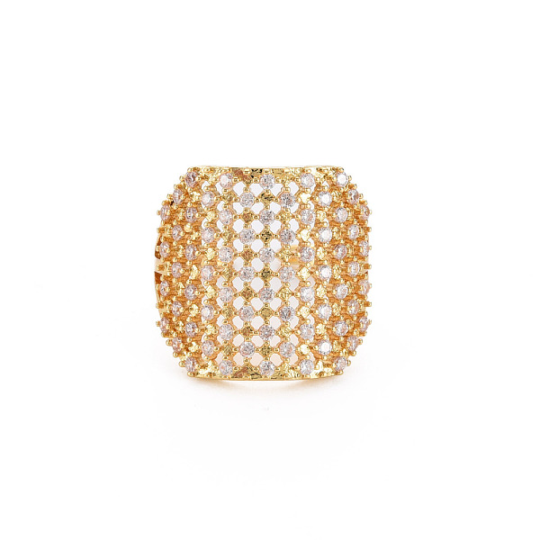 

PandaHall Brass Micro Pave Cubic Zirconia Cuff Rings, Open Rings for Women, Cadmium Free & Nickel Free & Lead Free, Real Platinum Plated..., Clear