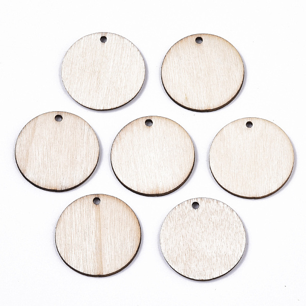 

PandaHall Unfinished Natural Poplar Wood Pendants, Laser Cut Wood Shapes, Undyed, Flat Round, Antique White, 24.5x1.5mm, Hole: 1.6mm Wood..., Orange