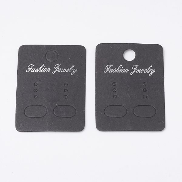 

PandaHall Paper Display Cards, Used For Earrings, Rectangle, Black, 4.5x3.2x0.03cm, Hole: 0.6cm Paper Rectangle Black