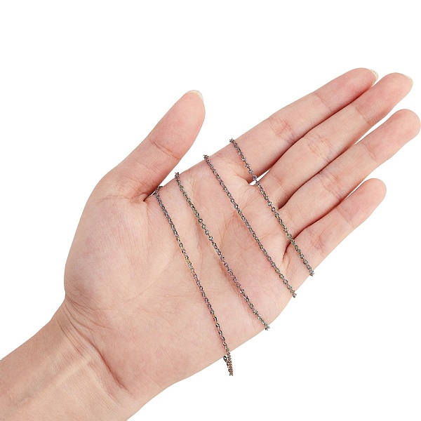 

PandaHall DIY 304 Stainless Steel Cable Chains Necklace Making Kits, Including 2m Cable Chains & Lobster Claw Clasps & Jump Rings, Rainbow...
