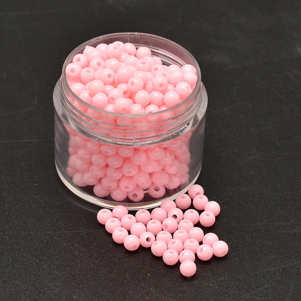 Round Opaque Acrylic Spacer Beads