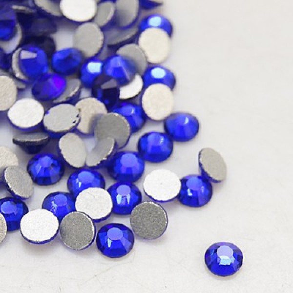 

PandaHall Glass Flat Back Rhinestone, Grade A, Back Plated, Faceted, Half Round, Cobalt, SS6, 1.9~2mm, 1440pcs/bag Glass Rhinestone Half..., Blue