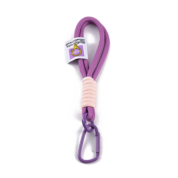 

PandaHall Braided Nylon Strap, Alloy Clasp for Key Chain Bag Phone Lanyard, Medium Orchid, 18.5~19cm Nylon