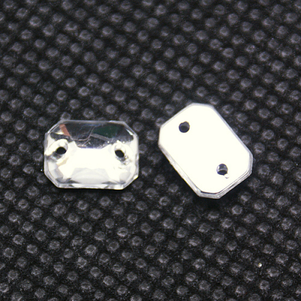

PandaHall Sew on Rhinestone, Taiwan Acrylic Rhinestone, Two Holes, Garments Accessories, Faceted, Rectangle, Clear, 10x8x3mm, Hole: 1mm...