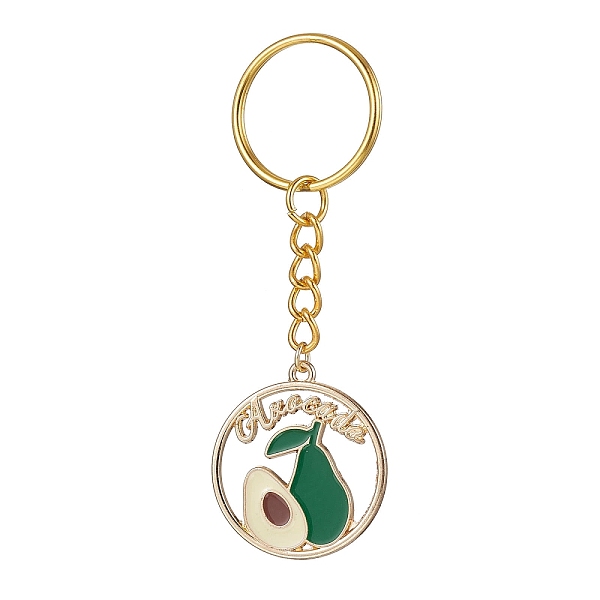 

PandaHall Alloy Enamel Pendant Keychain, with Iron Split Key Rings, Avocado, 8.2cm Alloy Avocado