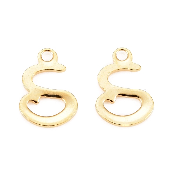 

PandaHall 304 Stainless Steel Charms, Laser Cut, Letter, Stainless Steel Color, Golden, Letter.S, 11.5x8x0.7mm, Hole: 1.5mm 304 Stainless...