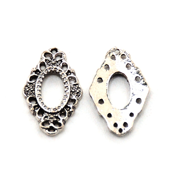 

PandaHall Alloy Nail Alloy Photo Frame Design, 3D Retro Hollow Nail Art Decoration Patch, Rhombus, Antique Silver, 13.5x8.5x1.5mm, 5pcs...