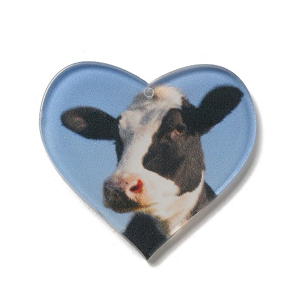 

PandaHall Opaque Acrylic Pendants, Cow, Heart, Steel Blue, 37x40x2mm, Hole: 1.6mm Acrylic Heart