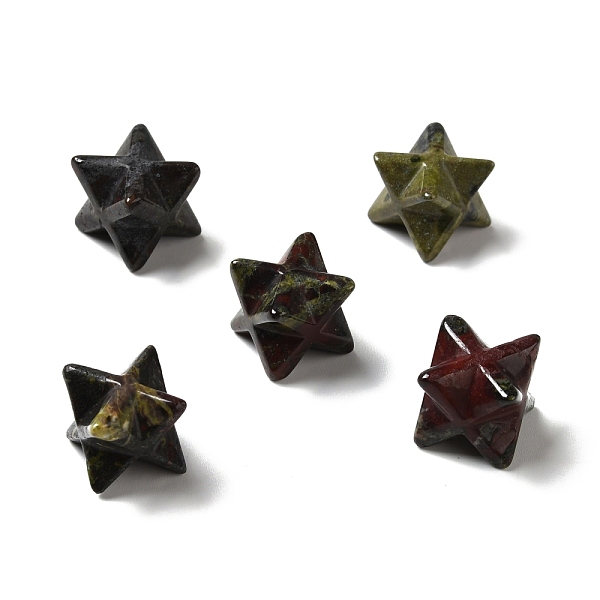 

PandaHall Natural Dragon Blood Beads, No Hole/Undrilled, Merkaba Star, 12.5~13x12.5~13x12.5~13mm Dragon Blood Star
