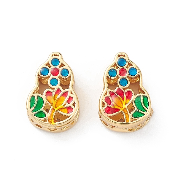 

PandaHall Hollow Rack Plating Brass Enamel Beads, Gourd, Long-Lasting Plated, Cadmium Free & Lead Free, Real 18K Gold Plated, 10.5x7x4.5mm...