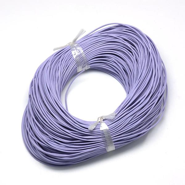 

PandaHall Spray Painted Cowhide Leather Cords, Medium Purple, 2.0mm, about 100yards/bundle(300 feet/bundle) Cowhide Round Purple