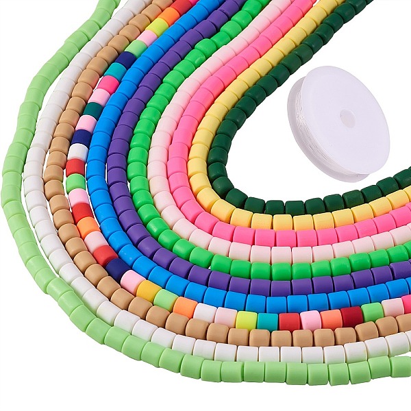 

PandaHall DIY Stretch Bracelet Making Kits, 11 Strands 11 Colors Polymer Clay Bead Strands and Clear Elastic Crystal Thread, Mixed Color..., Multicolor
