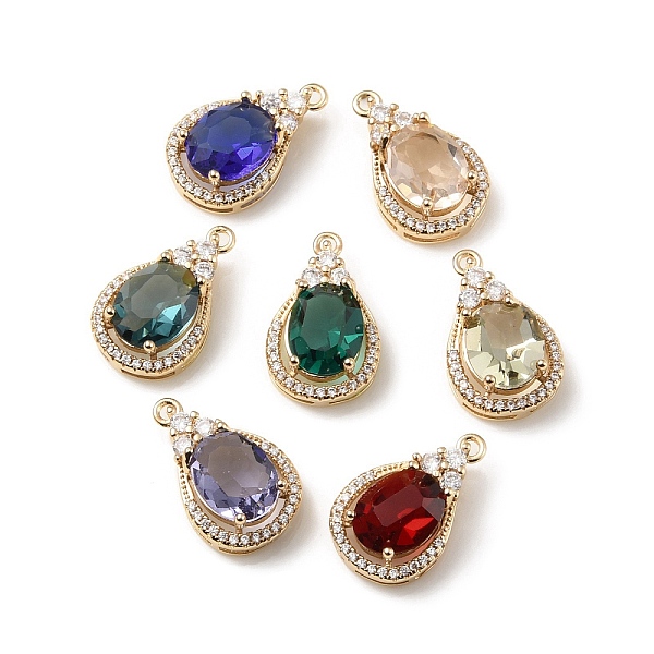 

PandaHall Brass with K9 Glass & Rhinestone Pendants, Light Gold, Teardrop Charms, Mixed Color, 19x12x7.5mm, Hole: 1.2mm K9 Glass Teardrop..., Multicolor