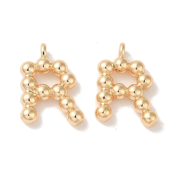 

PandaHall Brass Pendants, Letter Charms, Real 18K Gold Plated, 13x9x2mm, Hole: 1mm Brass Letter R