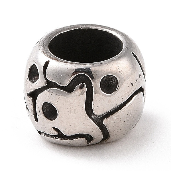 

PandaHall 304 Stainless Steel European Beads, Large Hole Beads, Drum, Antique Silver, 10x8mm, Hole: 6mm 304 Stainless Steel Drum
