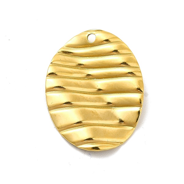 

PandaHall Ion Plating(IP) 201 Stainless Steel Pendants, Oval Charm, Golden, 22x17x1mm, Hole: 1.2mm 201 Stainless Steel Oval