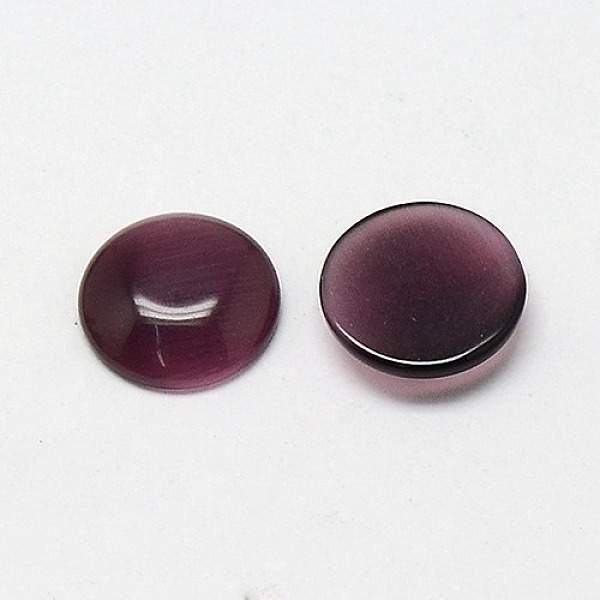 

PandaHall Cat Eye Cabochons, Half Round, Purple, 6x2mm Glass Half Round Purple
