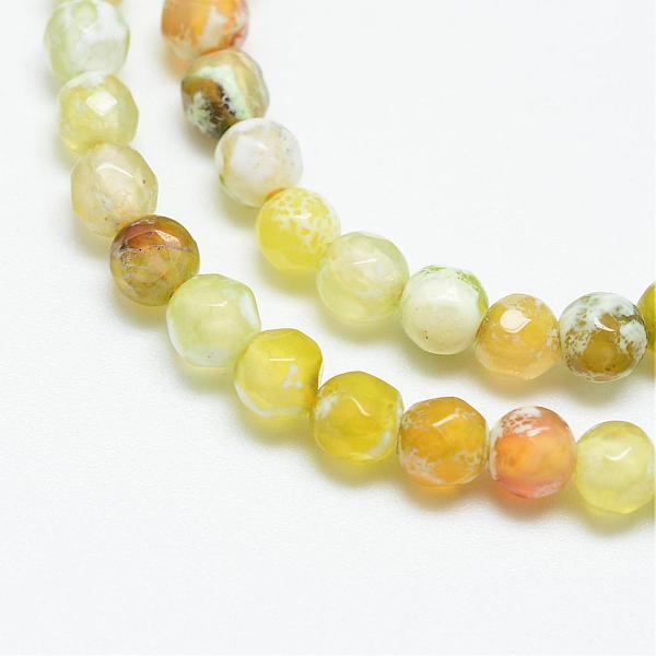 

PandaHall Natural Fire Crackle Agate Bead Strands, Dyed, Faceted, Round, Light Khaki, 4mm, Hole: 1mm, about 87~90pcs/strand, 13.8~14.6 inch...