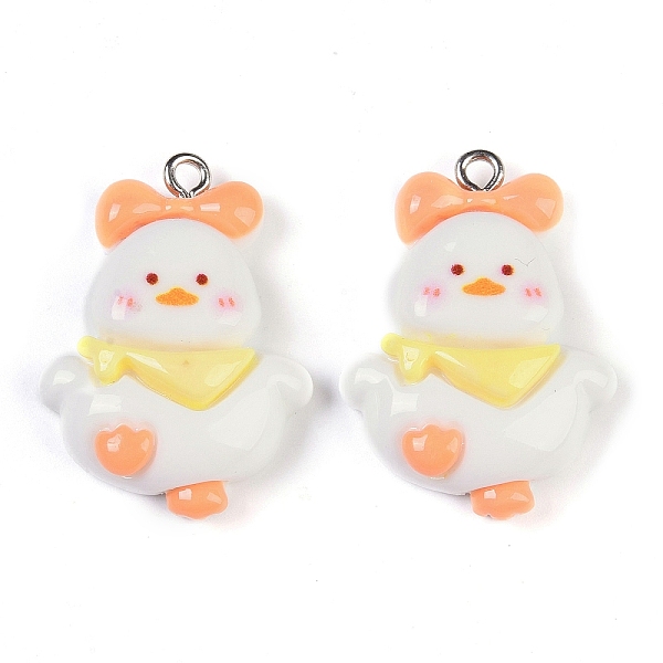 

PandaHall Rooster Resin Pendants, with Platinum Iron Loops, White, 30x21.5x7mm, Hole: 2mm Iron+Resin Rooster White