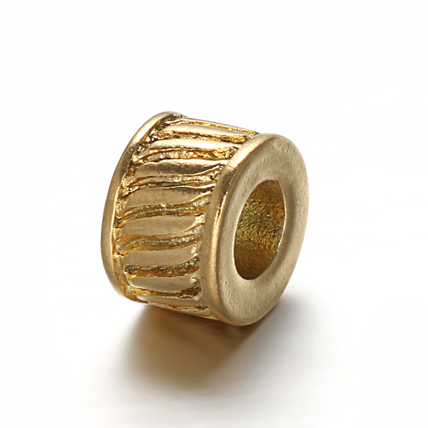 

PandaHall Column 304 Stainless Steel European Beads, Large Hole Beads, Golden, 10x7mm, Hole: 5mm 304 Stainless Steel Column
