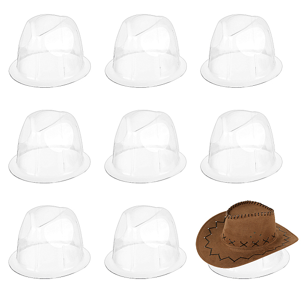 PandaHall PVC Plastic Hat Stand Rack, Tabletop Fedora Hat Holders, Display Wig Stand, Clear, 240x205x130mm Plastic Others Clear