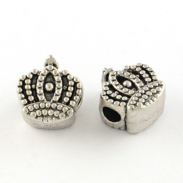 

PandaHall Tibetan Style Alloy Beads, Crown, Cadmium Free & Lead Free, Antique Silver, 13x11.5x7mm, Hole: 3.5mm, about 302pcs/1000g Alloy...