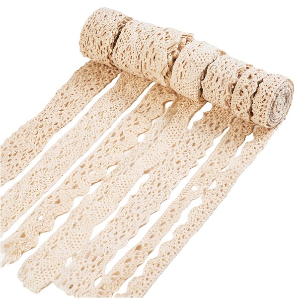 

PandaHall WEWAYSMILE 7Yards 1 Styles Vintage Crochet Lace Ribbon, Crochet Sewing Lace, Crochet Lace Trim Ribbon, for Gift Package Wrapping..., Yellow