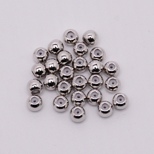 

PandaHall Brass Beads, with Rubber Inside, Slider Beads, Stopper Beads, Rondelle, Platinum, 3.5x3.5mm, Hole: 0.5mm Brass Rondelle
