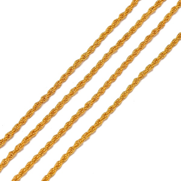 

PandaHall Iron Rope Chains, Unwelded, Golden, with Spool, Link:2mm, wire: 0.45mm thick, Chain: 3mm thick, about 328.08 Feet(100m)/roll Iron