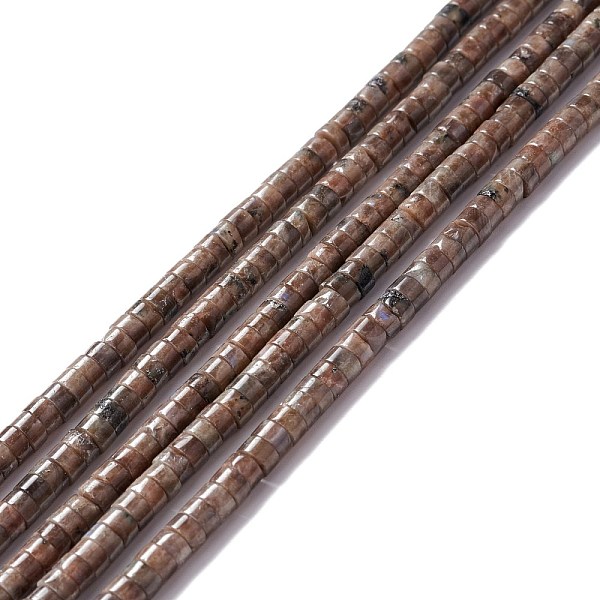 PandaHall Natural Labradorite Beads Strands, Flat Round, 4~4.5x2~2.5mm, Hole: 0.8~1mm, about 155~172pcs/strand, 15.12 inch~15.55 inch...