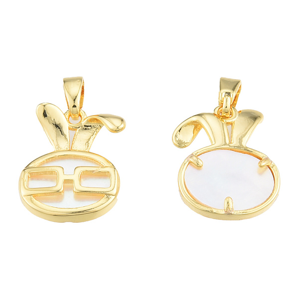 

PandaHall Natural Freshwater Shell Pendants, with Brass Findings, Nickel Free, Rabbit Charm, Real 18K Gold Plated, 16x13x3mm, Hole: 2.5x4mm...