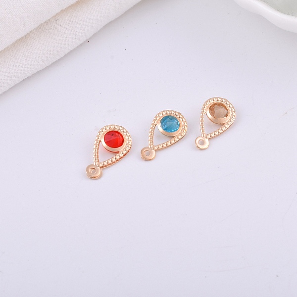 

PandaHall Alloy Rhinestone Pendants, Teardrop, Mixed Color, Light Gold, 18x10mm Alloy+Rhinestone Teardrop Multicolor