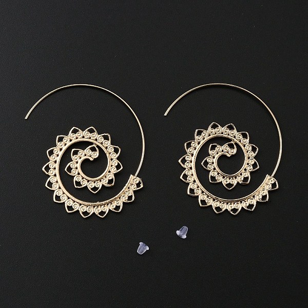 

PandaHall Heart Beaded Vortex Alloy Stud Earrings with Stainless Steel Pins for Women, Light Gold, 50x37x1.5mm, Pin: 1mm Alloy Heart