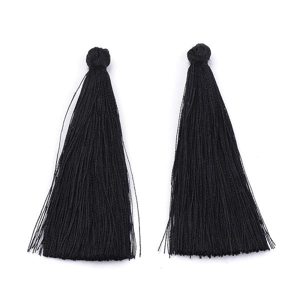 

PandaHall Nylon Tassel Big Pendant Decorations, Black, 70~80x8~10mm Nylon Black