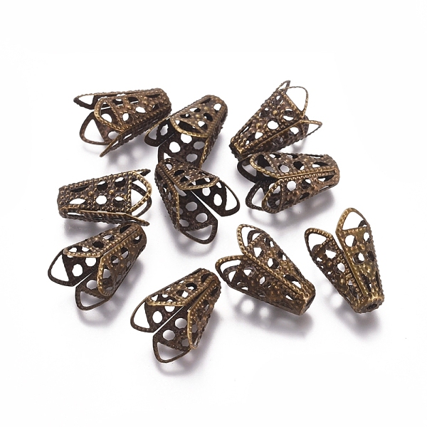 

PandaHall Iron Bead Caps, Antique Bronze, 16x10mm, Hole: 1.8mm Iron