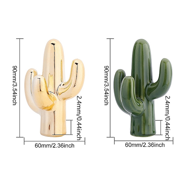 

PandaHall FINGERINSPIRE 2Pcs 2 Styles Porcelain Home Display Decorations, Cactus, Mixed Color, 90x60x40mm, 1pc/style Porcelain Others..., Multicolor