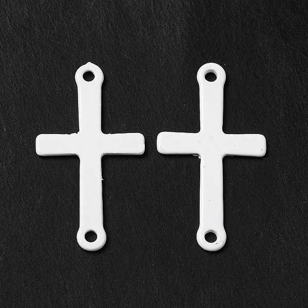 

PandaHall Spray Painted 201 Stainless Steel Connector Charms, Cross, White, 23x12.5x0.5mm, Hole: 1.2mm 201 Stainless Steel Cross White