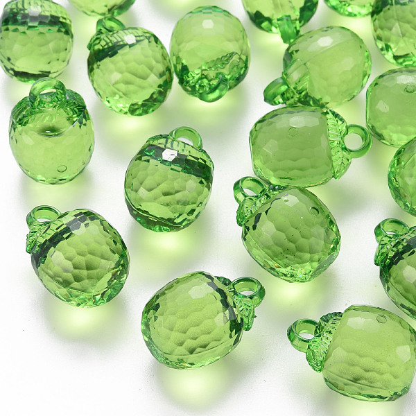 

PandaHall Autumn Theme Transparent Acrylic Pendants, Faceted, 3D Persimmon, Green, 27.5x19.5mm, Hole: 4mm, about 95pcs/500g Acrylic Fruit...