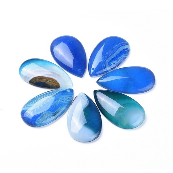 

PandaHall Natural Agate Pendants, Dyed & Heated, teardrop, 45~46x26x6~7mm, Hole: 1.8mm Natural Agate Teardrop
