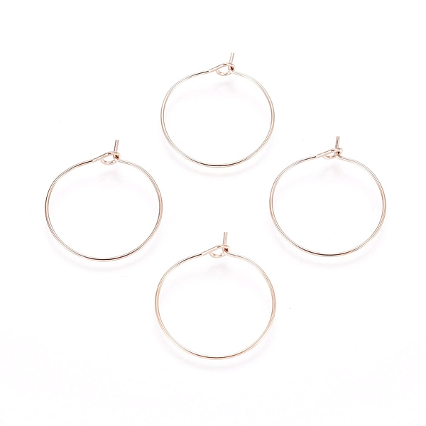 

PandaHall Ion Plating(IP) 316L Surgical Stainless Steel Hoop Earring Findings, Wine Glass Charms Findings, Rose Gold, 30x0.7mm, 21 Gauge...
