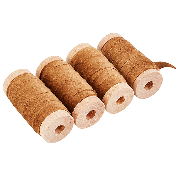 

PandaHall Velvet Ribbon, for Bowknot Making, Flat, Goldenrod, 3/8 inch(10mm), about 4.92 Yards(4.5m)/Roll Velvet None Gold