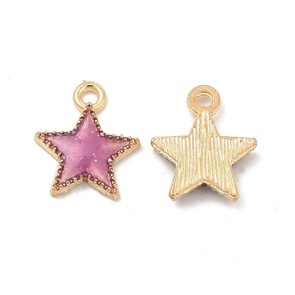

PandaHall Alloy Enamel Charms, Star Charm, Light Gold, Old Lace, 15x13x2mm, Hole: 2mm Alloy+Enamel Star