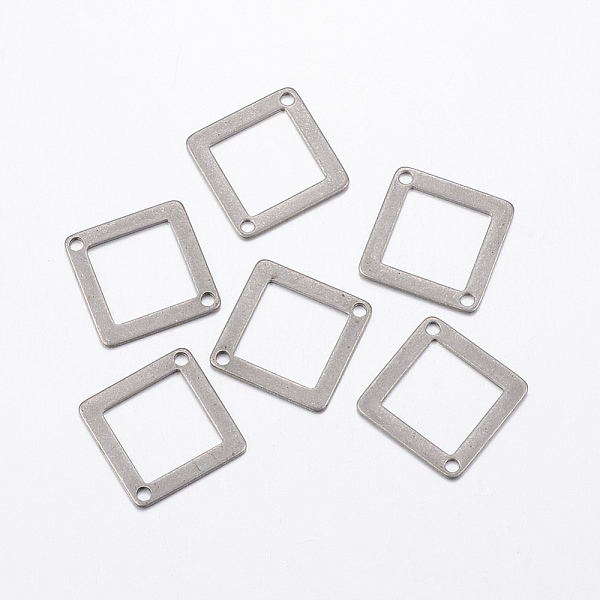 

PandaHall 304 Stainless Steel Links Connectors, Rhombus, Stainless Steel Color, 18x18x0.8mm, Hole: 1.2mm 304 Stainless Steel Rhombus