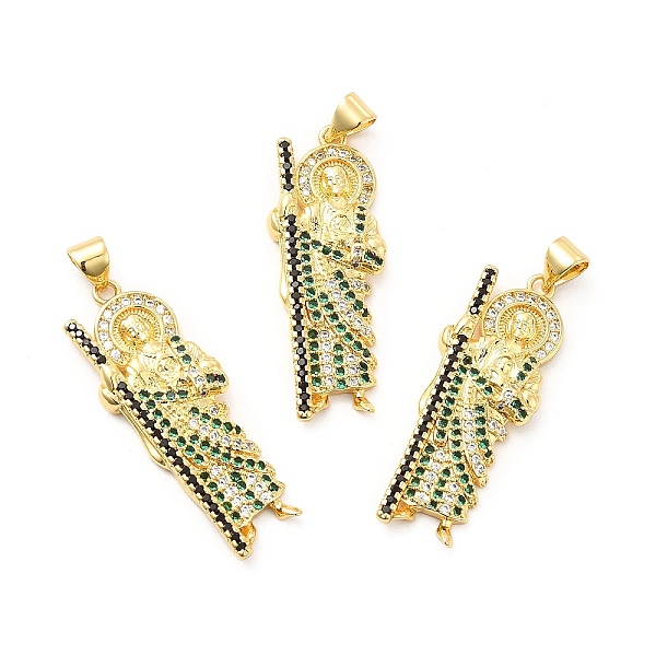

PandaHall Rack Plating Brass Micro Pave Cubic Zirconia Pendants, Religion Saint Jude Charm, Long-Lasting Plated, Cadmium Free & Lead Free...