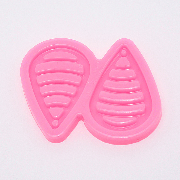 PandaHall DIY Pendant Silicone Molds, Resin Casting Moulds, Jewelry Making DIY Tool For UV Resin, Epoxy Resin Jewelry Making, Teardrop, Pink...