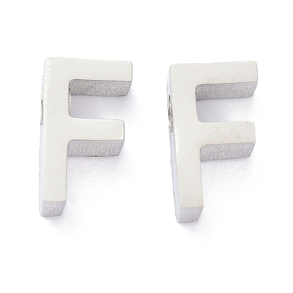 

PandaHall 304 Stainless Steel Charms, Alphabet, Stainless Steel Color, Letter.F, 8x4.5x3mm, Hole: 1.8mm 304 Stainless Steel Letter F
