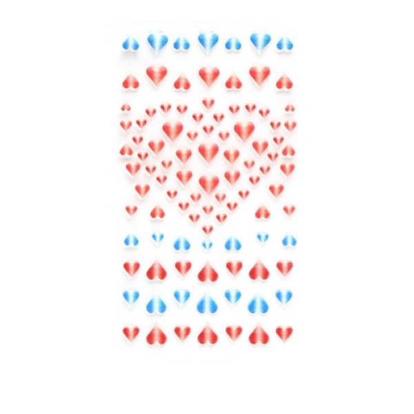 

PandaHall Valentine's Day 5D Love Nail Art Sticker Decals, Self Adhesive Heart Pattern Carving Design Nail Applique Decoration for Women..., Red