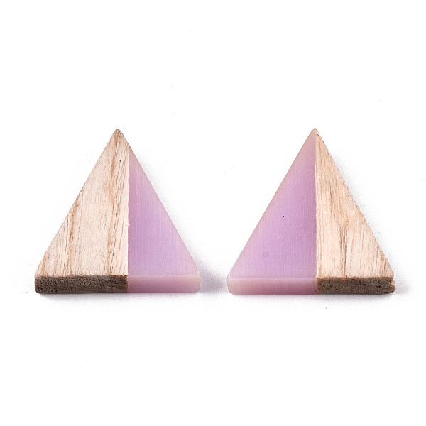 

PandaHall Translucent Resin & Wood Cabochons, Triangle, Plum, 15x14.5x3mm Resin+Wood Triangle Purple