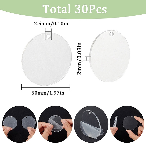 

PandaHall SUNNYCLUE 30Pcs Transparent Acrylic Blank Big Pendants, Flat Round, for DIY Keychains or Jewelry, Clear, 50x2mm Acrylic Flat Round...