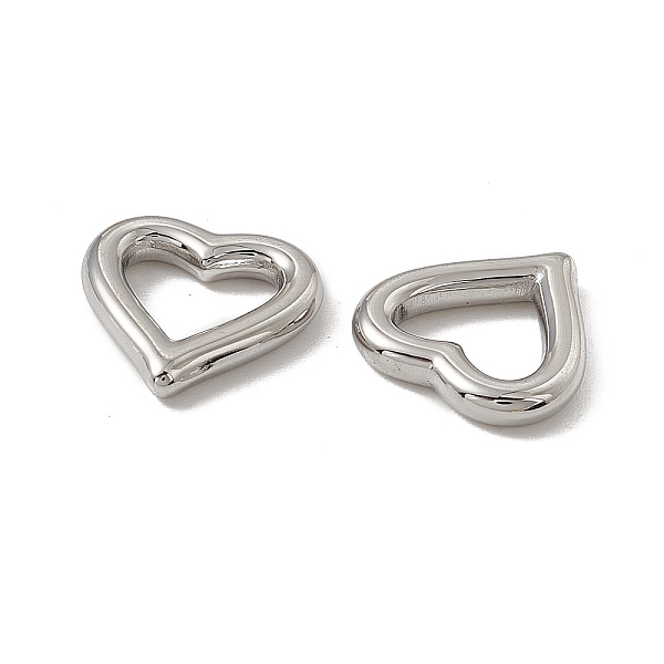 

PandaHall 201 Stainless Steel Linking Ring, Heart, Stainless Steel Color, 16x15x3mm, Inner Diameter: 7.5x9.5mm 201 Stainless Steel Heart
